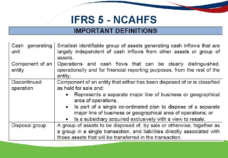 IFRS 5 - NCAHFS 