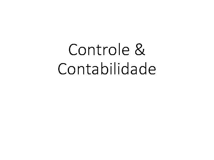 Controle & Contabilidade 