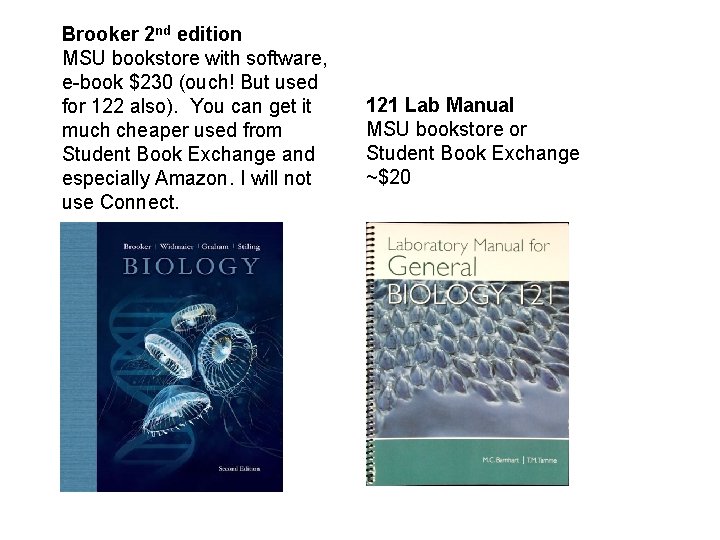 Brooker 2 nd edition MSU bookstore with software, e-book $230 (ouch! But used for