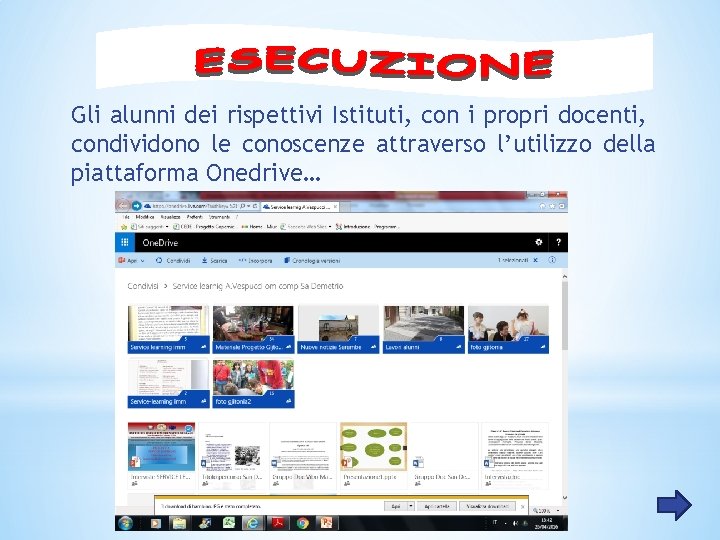 Gli alunni dei rispettivi Istituti, con i propri docenti, condividono le conoscenze attraverso l’utilizzo