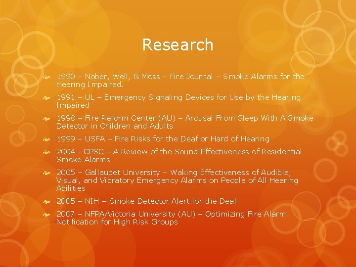 Research 1990 – Nober, Well, & Moss – Fire Journal – Smoke Alarms for