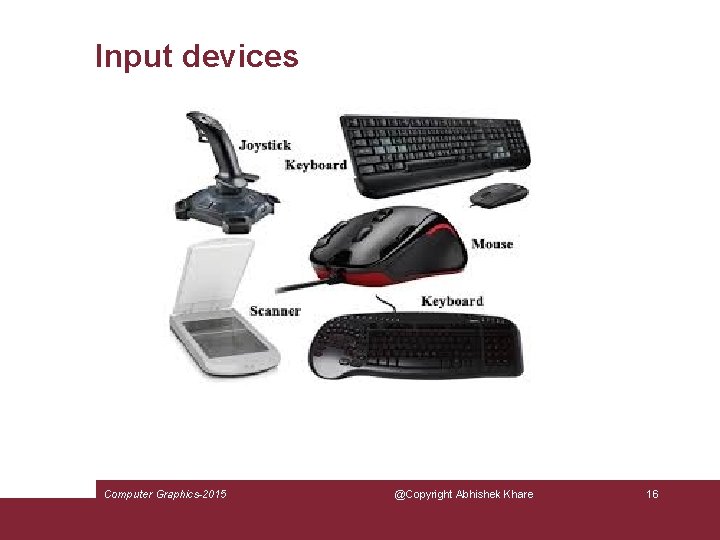 Input devices Computer Graphics-2015 @Copyright Abhishek Khare 16 