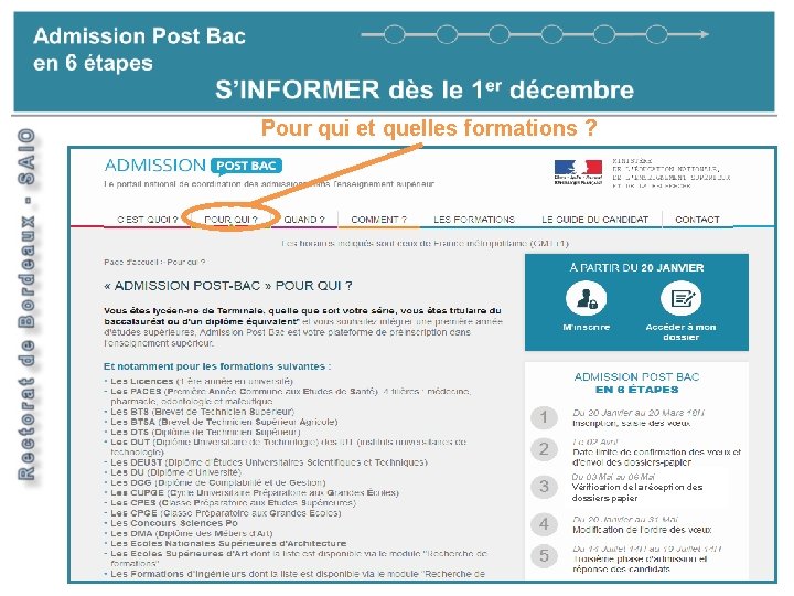 S’informer- pour qui? S’INFORMER depuis le 1 er décembre Pour qui et quelles formations