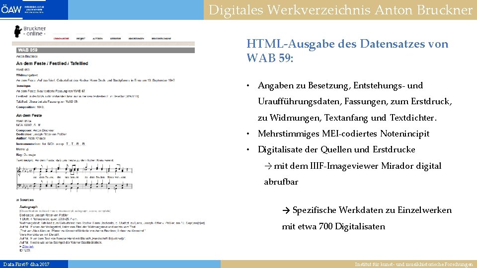 Digitales Werkverzeichnis Anton Bruckner HTML-Ausgabe des Datensatzes von WAB 59: • Angaben zu Besetzung,