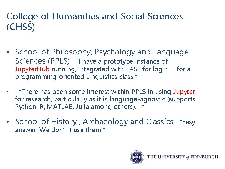 College of Humanities and Social Sciences (CHSS) • School of Philosophy, Psychology and Language