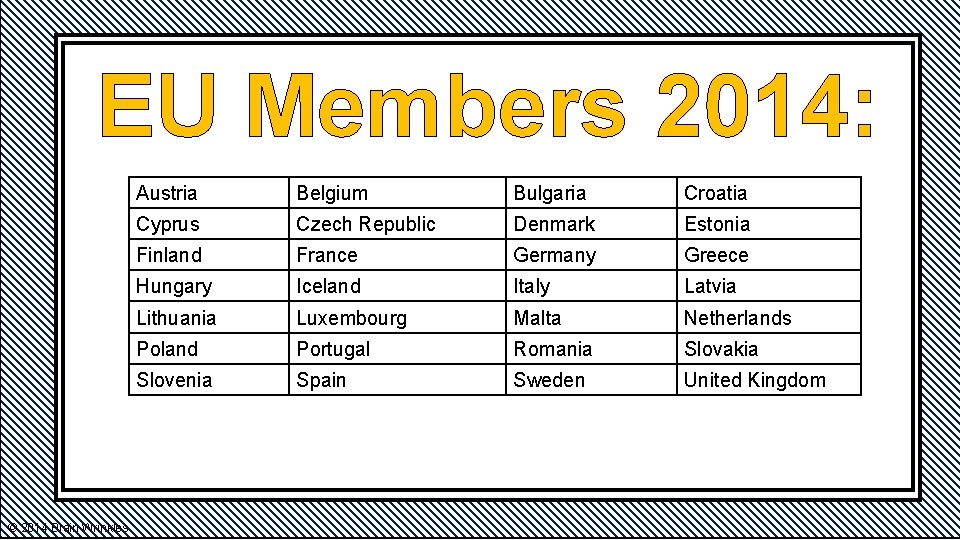 EU Members 2014: © 2014 Brain Wrinkles Austria Belgium Bulgaria Croatia Cyprus Czech Republic