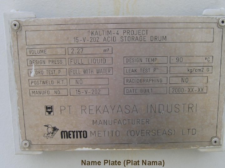 Name Plate (Plat Nama) 