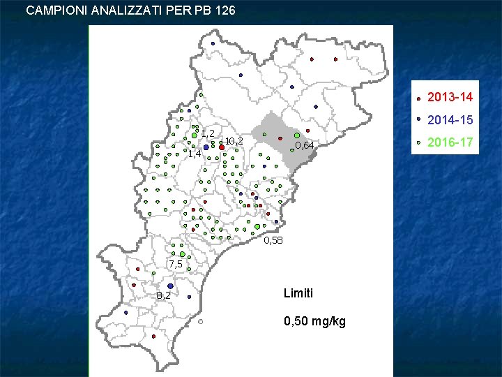 CAMPIONI ANALIZZATI PER PB 126 2013 -14 2014 -15 1, 2 10, 2 0,