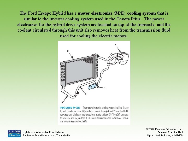 The Ford Escape Hybrid has a motor electronics (M/E) cooling system that is similar