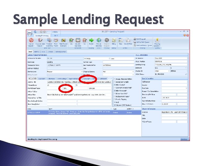 Sample Lending Request 