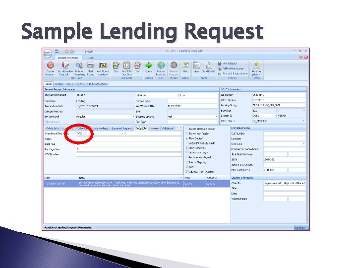 Sample Lending Request 