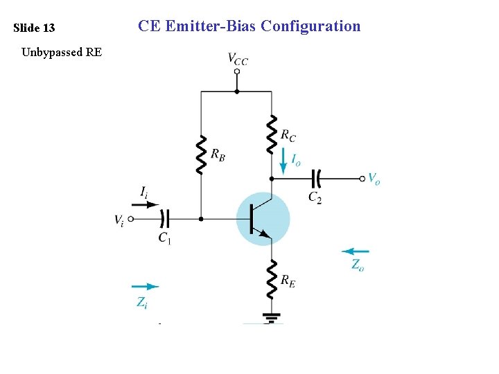 Slide 13 Unbypassed RE CE Emitter-Bias Configuration 