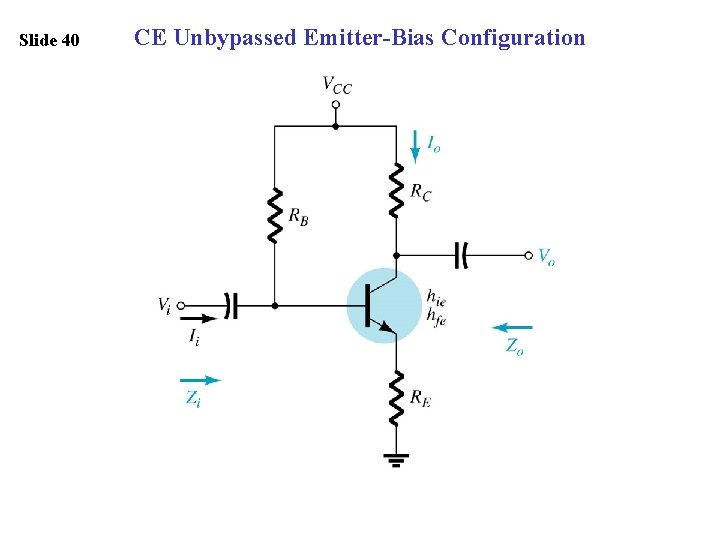 Slide 40 CE Unbypassed Emitter-Bias Configuration 