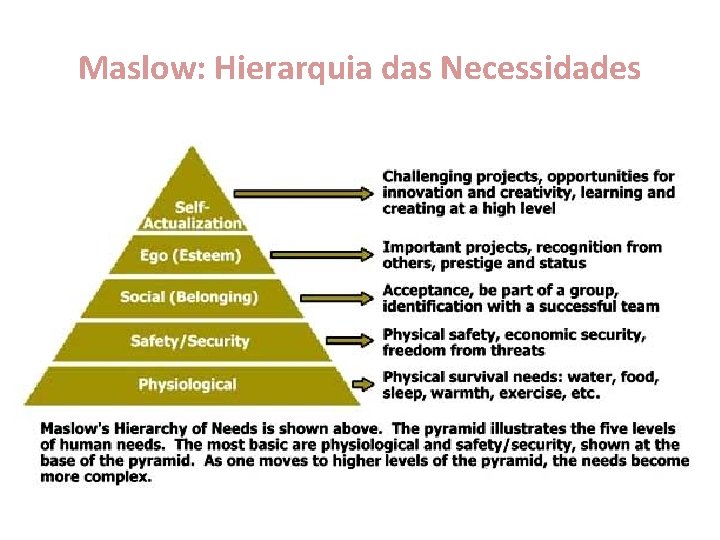 Maslow: Hierarquia das Necessidades 