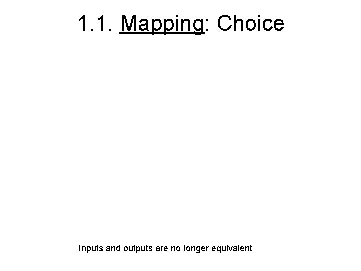 1. 1. Mapping: Choice Inputs and outputs are no longer equivalent 