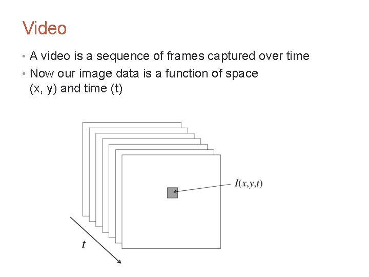 CS 4495 Computer Vision – A. Bobick Motion and Optic Flow Video • A