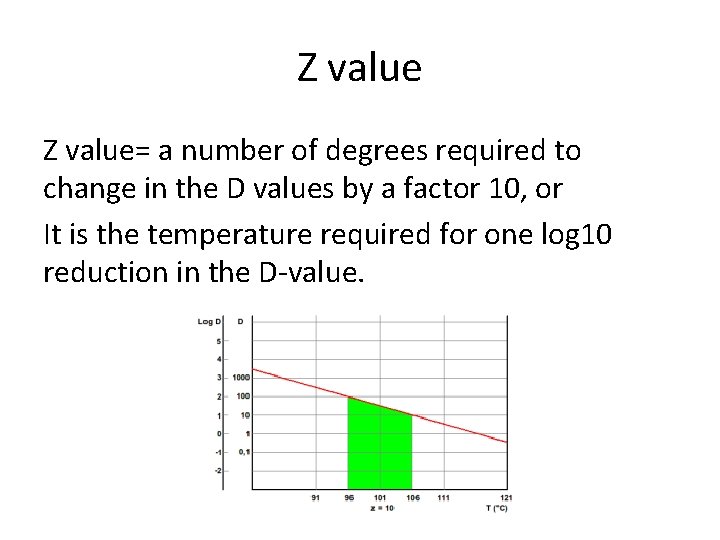 Z value= a number of degrees required to change in the D values by
