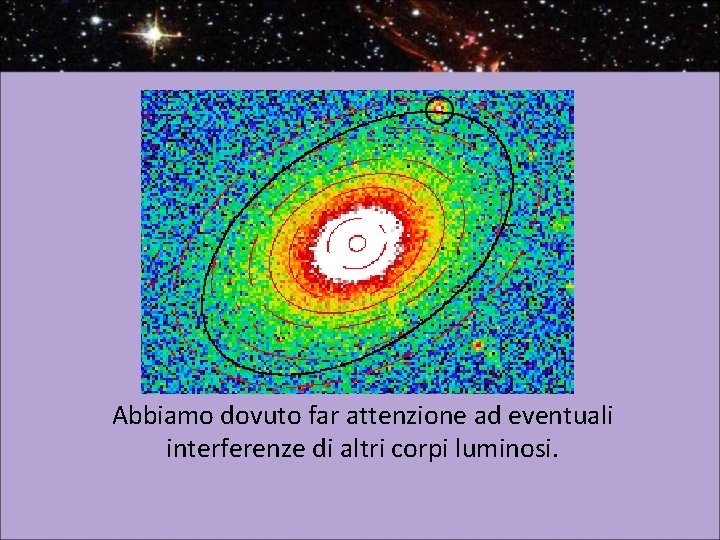 Abbiamo dovuto far attenzione ad eventuali interferenze di altri corpi luminosi. 