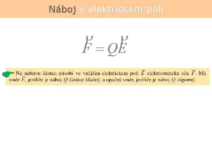 Náboj v elektrickém poli 