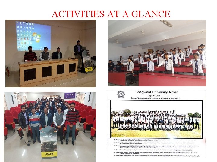 ACTIVITIES AT A GLANCE 