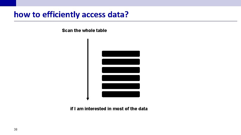 how to efficiently access data? Scan the whole table if I am interested in