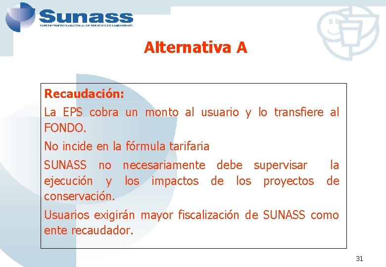 Alternativa A Recaudación: La EPS cobra un monto al usuario y lo transfiere al