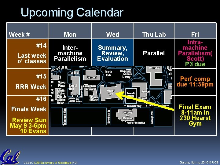 Upcoming Calendar Week # #14 Last week o’ classes Mon Wed Thu Lab Intermachine Upcoming Calendar Week # #14 Last week o’ classes Mon Wed Thu Lab Intermachine