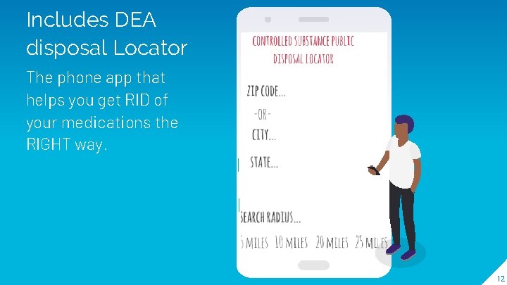 Includes DEA disposal Locator The phone app that helps you get RID of your