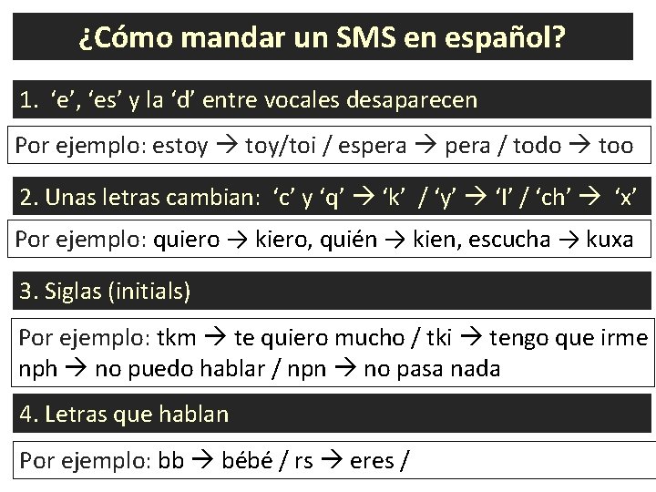 ¿Cómo mandar un SMS en español? 1. ‘e’, ‘es’ y la ‘d’ entre vocales
