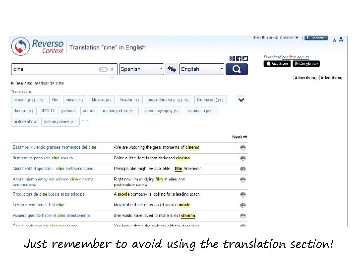 Just remember to avoid using the translation section! 