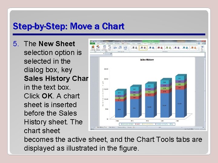 Step-by-Step: Move a Chart 5. The New Sheet selection option is selected in the