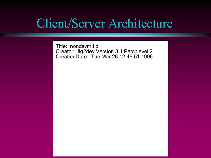 Client/Server Architecture 