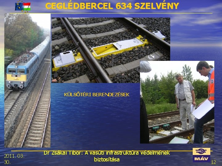 CEGLÉDBERCEL 634 SZELVÉNY KÜLSŐTÉRI BERENDEZÉSEK 2011. 03. 30. Dr Zsákai Tibor: A vasúti infrastruktúra