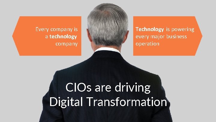 Every company is a technology company Technology is powering every major business operation CIOs