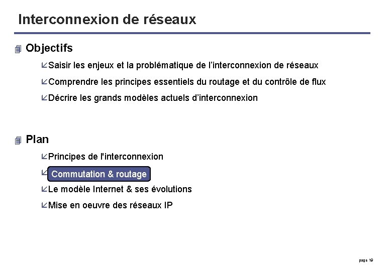 Interconnexion de réseaux 4 Objectifs å Saisir les enjeux et la problématique de l’interconnexion