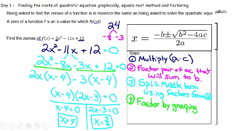 Day 1 - Finding the roots of quadratic equation graphically, square root method and
