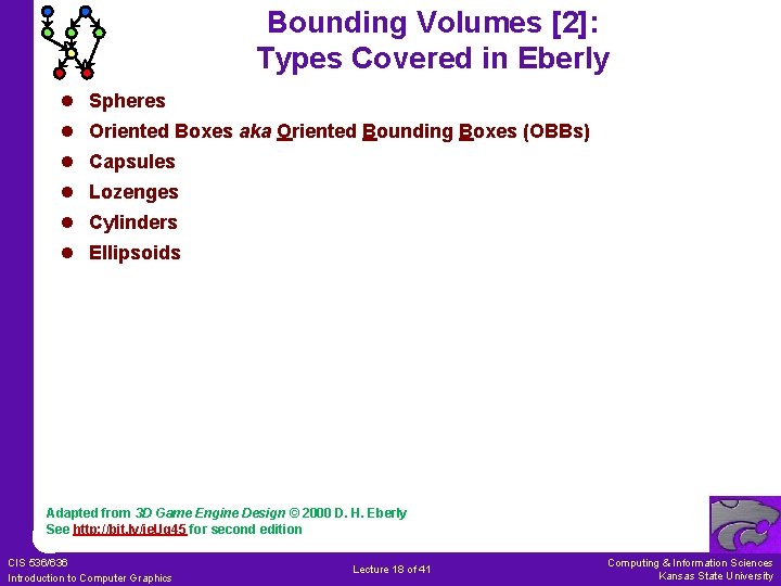 Bounding Volumes [2]: Types Covered in Eberly l Spheres l Oriented Boxes aka Oriented