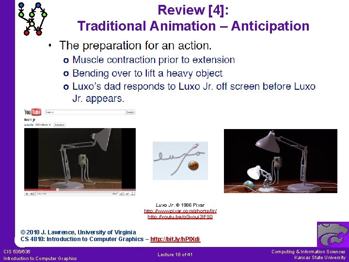 Review [4]: Traditional Animation – Anticipation Luxo Jr. © 1986 Pixar http: //www. pixar.
