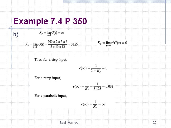 Example 7. 4 P 350 b) Basil Hamed 20 