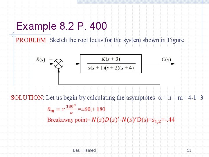 Example 8. 2 P. 400 PROBLEM: Sketch the root locus for the system shown