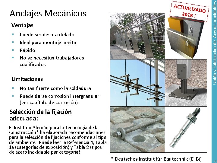 Ventajas § § Puede ser desmantelado Ideal para montaje in-situ Rápido No se necesitan