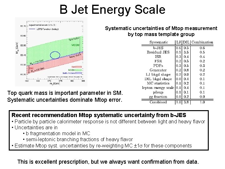 B Jet Energy Scale Systematic uncertainties of Mtop measurement by top mass template group