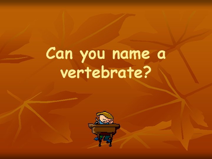 Can you name a vertebrate? 