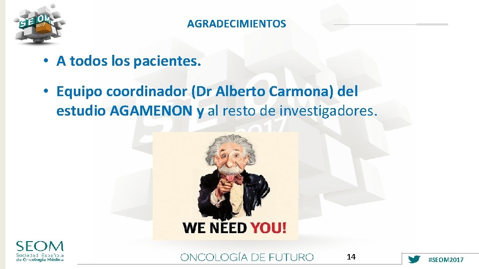 AGRADECIMIENTOS • A todos los pacientes. • Equipo coordinador (Dr Alberto Carmona) del estudio