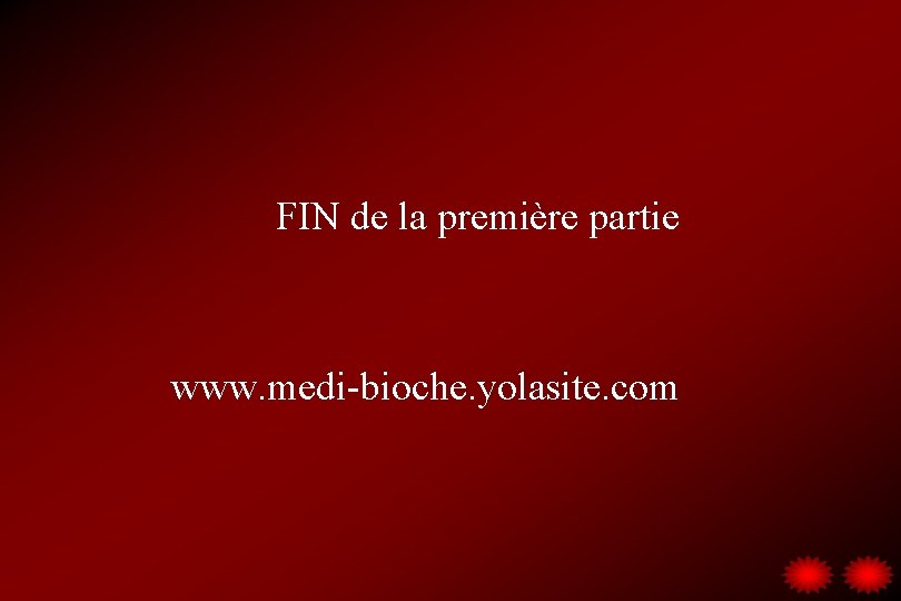 FIN de la première partie www. medi-bioche. yolasite. com 