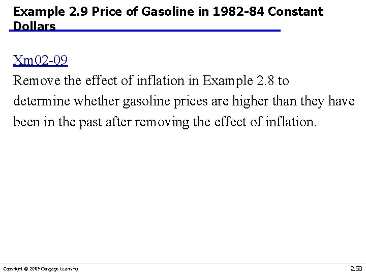 Example 2. 9 Price of Gasoline in 1982 -84 Constant Dollars Xm 02 -09