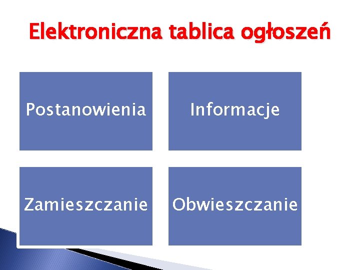 Elektroniczna tablica ogłoszeń Postanowienia Informacje Zamieszczanie Obwieszczanie 