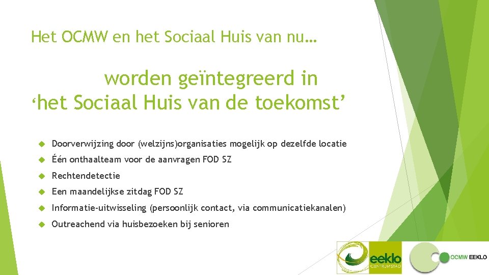 Het OCMW en het Sociaal Huis van nu… worden geïntegreerd in ‘het Sociaal Huis