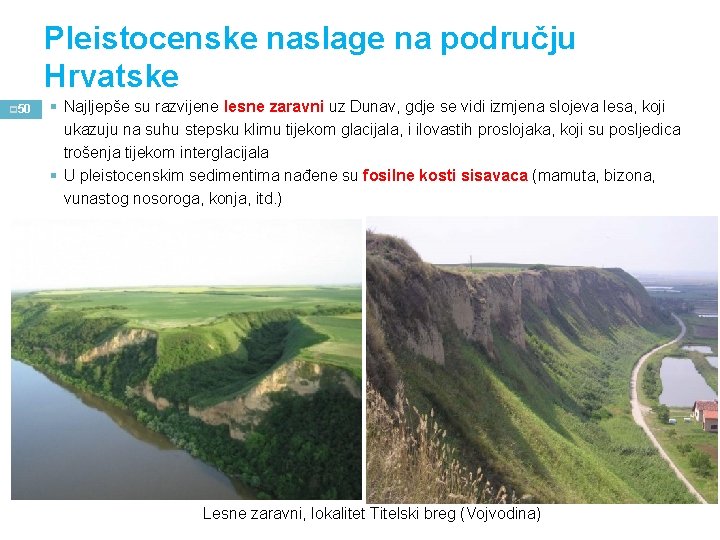 Pleistocenske naslage na području Hrvatske p 50 § Najljepše su razvijene lesne zaravni uz