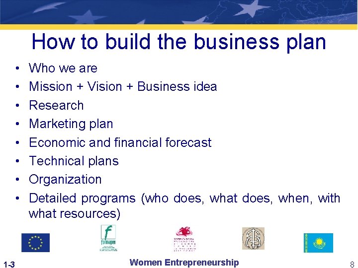 How to build the business plan • • 1 -3 Who we are Mission